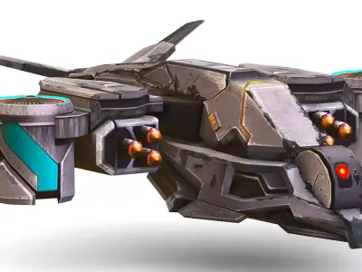 Low Poly 3d Model Flying Military Drone Low-poly 3D model