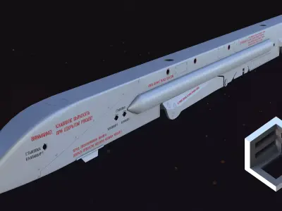 AKU-58 - Aircraft Ejection Device Low-poly 3D model