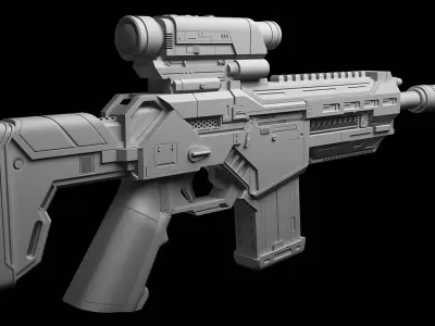 AX-7 Assault Rifle 3D model