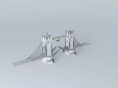 2012 olympic rings on tower bridge Free 3D model