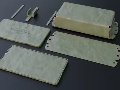 Real Scale Kontakt-1 ERA worn Full interior Low-poly 3D model
