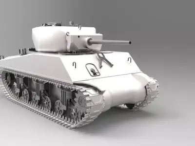 simple tank Low-poly 3D model