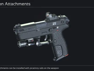 Scifi Pistol ARK 9 Low-poly 3D model