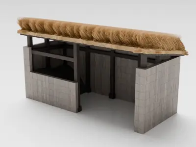 Medieval Stable Low-poly 3D model