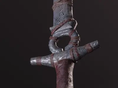 sword game ready asset Low-poly 3D model