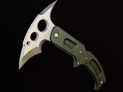 Fighter Axe Low Poly PBR 3D Model Low-poly 3D model