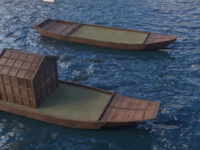 Japanese Medieval Ferry 3D model