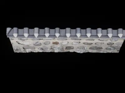 Korean style stone wall 3D model