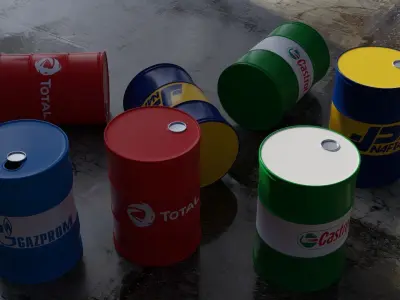 Oil-barrel 3D model 3D model