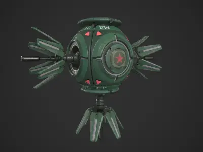 Soviet Space Drone Low-poly 3D model