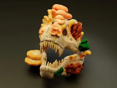 T-REX SKULL - INFECTED - THE LAST OF US - CORDYCEPS 3D print model