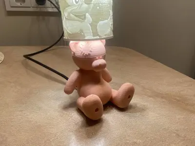 Teddy bear lithophane lamp commercial use license 3D print model