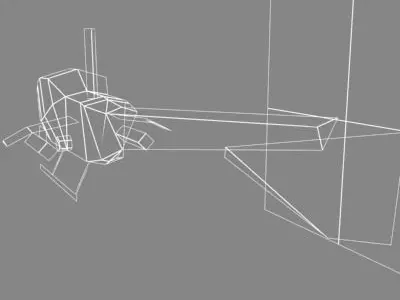 Helicopter orange flying in sky 3D model