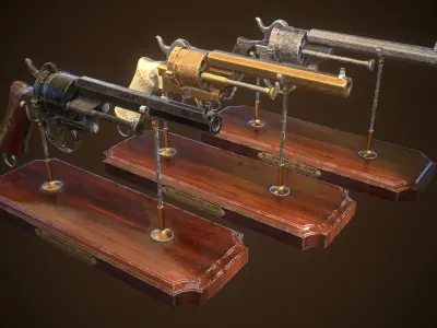 LEFAUCHEUX - Vintage Revolver Low-poly 3D model