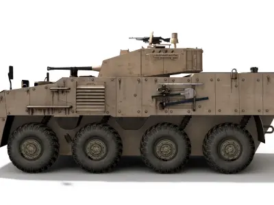 Pandur 2 armored vehicle 3D model