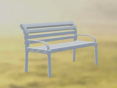Park Bench LOW and HIGH POLY Free low-poly 3D model