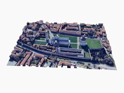 Tower of Pisa-Duomo Low-poly 3D model