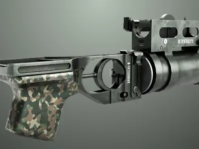 Grenade Launcher 03 Military Green Generic PBR Low-poly 3D model