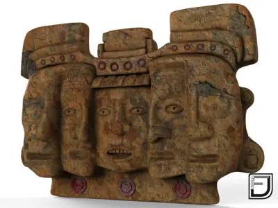 Mayan Mask Three Stages Of The Life 3D model