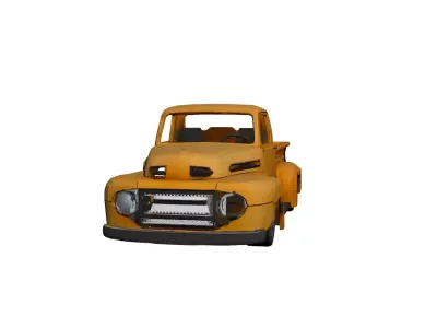 Low Poly 1950 Pickup Truck 3D Model Optimized Retro Vehicle  Low-poly 3D model