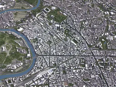 Grenoble Low-poly 3D model