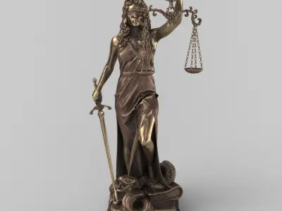 Bronze Lady Justice 3DModel 3D model