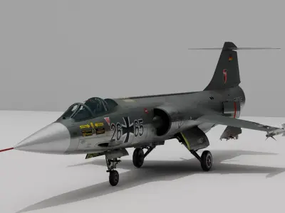 F104G starfighter fighter jet Low-poly 3D model