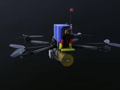 German FPV Drone Low-poly 3D model