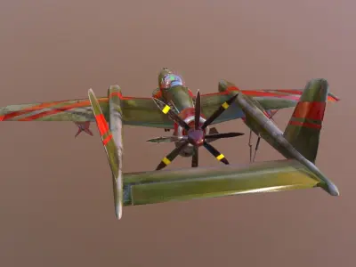 Plane fighter Low-poly 3D model