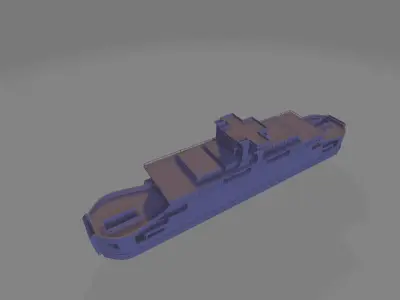 Ferry ro-ro ship miniature 3D print model