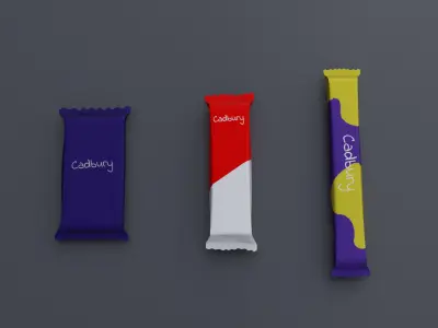 Cadbury chocolate bar Low-poly 3D model