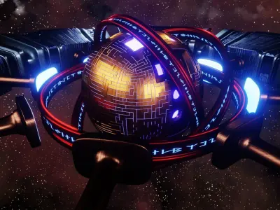 UFO 2 Sphere Core Spaceship - Ovni - Flying Saucer 3D model