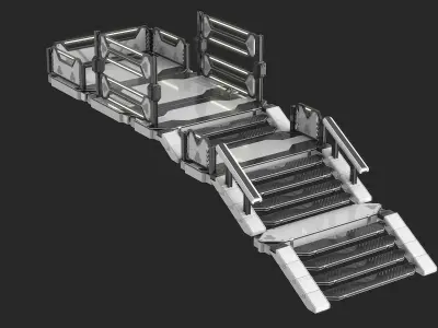 Sci Fi Modular Stairs 3D model