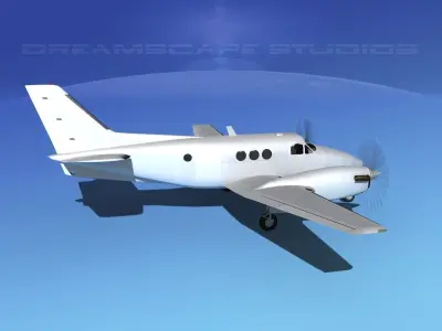 Beechcraft King Air 100 Bare Metal 3D model