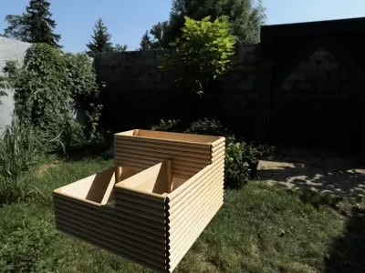 Planter garden for vegetables flowers shrubs Low-poly 3D model
