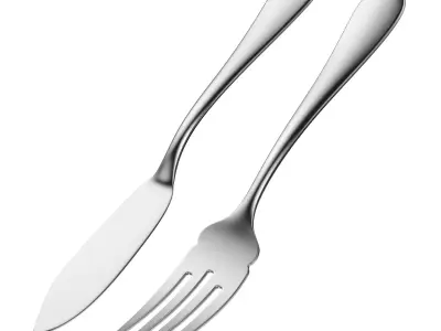 Fish Knife and Fork Generic Cutlery 3D model
