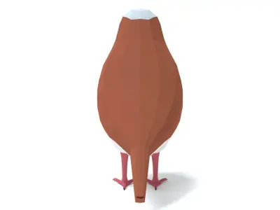 Low Poly Cartoon Sparrow Low-poly 3D model