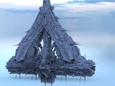 Tefnut Goddess pyramid top Low-poly 3D model