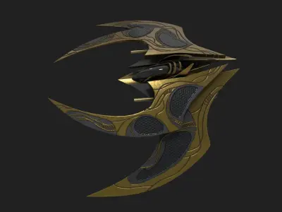 Spacecraft destroyer Low-poly 3D model