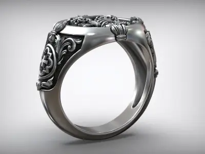 The Keys of Heaven Saint Peter Symbol Christian Ring 3D print model