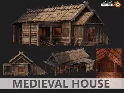 Old Medieval House 39 PBR 4K GameReady Low-poly 3D model