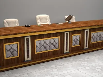 Table courtroom desk 3D model