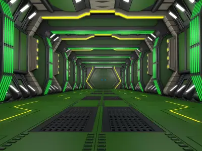 Sci Fi Corridor Futuristic  3D model