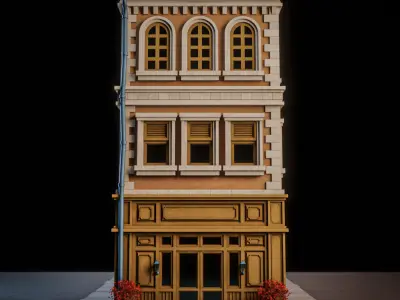 LOWPOLY CITY BUILDING STYLIZE 3 Low-poly 3D model