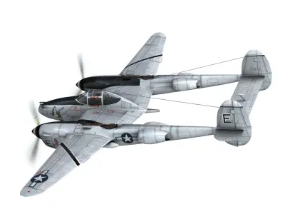Lockheed P-38 Lightning - Jean Creamer 3D model