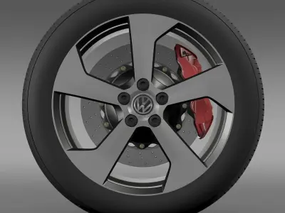 Volkswagen Golf GTI wheel 3D model