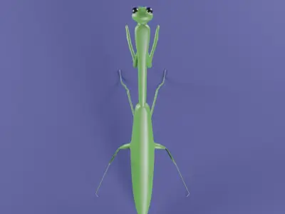 Mantis low poly 3D model for 3D print Low-poly 3D model