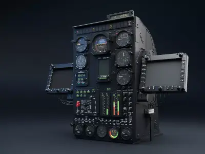AH-6 Little Bird Front Instrument Panel 3D model