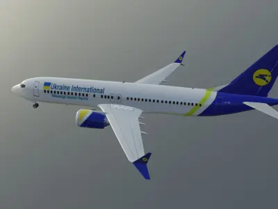 Ukraine intl airlines Boeing 737 max 8 3D Model  Low-poly 3D model