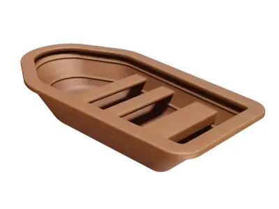 Classic Wooden Fishing Boat Low-poly 3D model